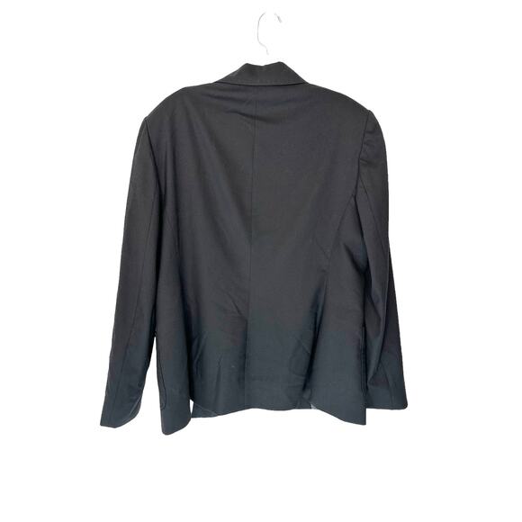 Cinzia Rocca Loro Piana Black Career Office Office Wool Blend Blazer Size 14 - Picture 9 of 12